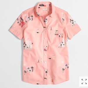 Jcrew tropical short-sleeve shirt pink small